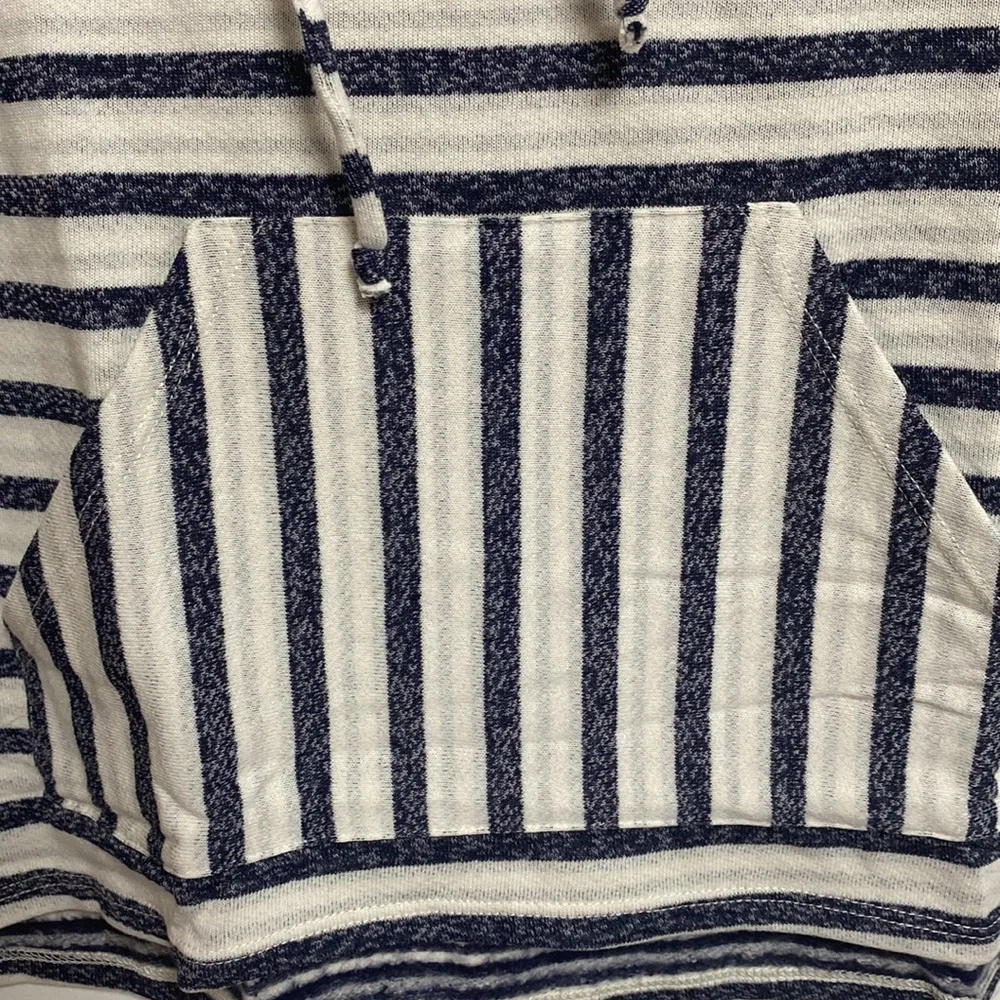 LAmade Womens stripe 3/4 length sleeve hooded top size S - Picture 5 of 6